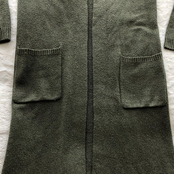 Comfy Long Dark Green Cardigan - Picture 10 of 15